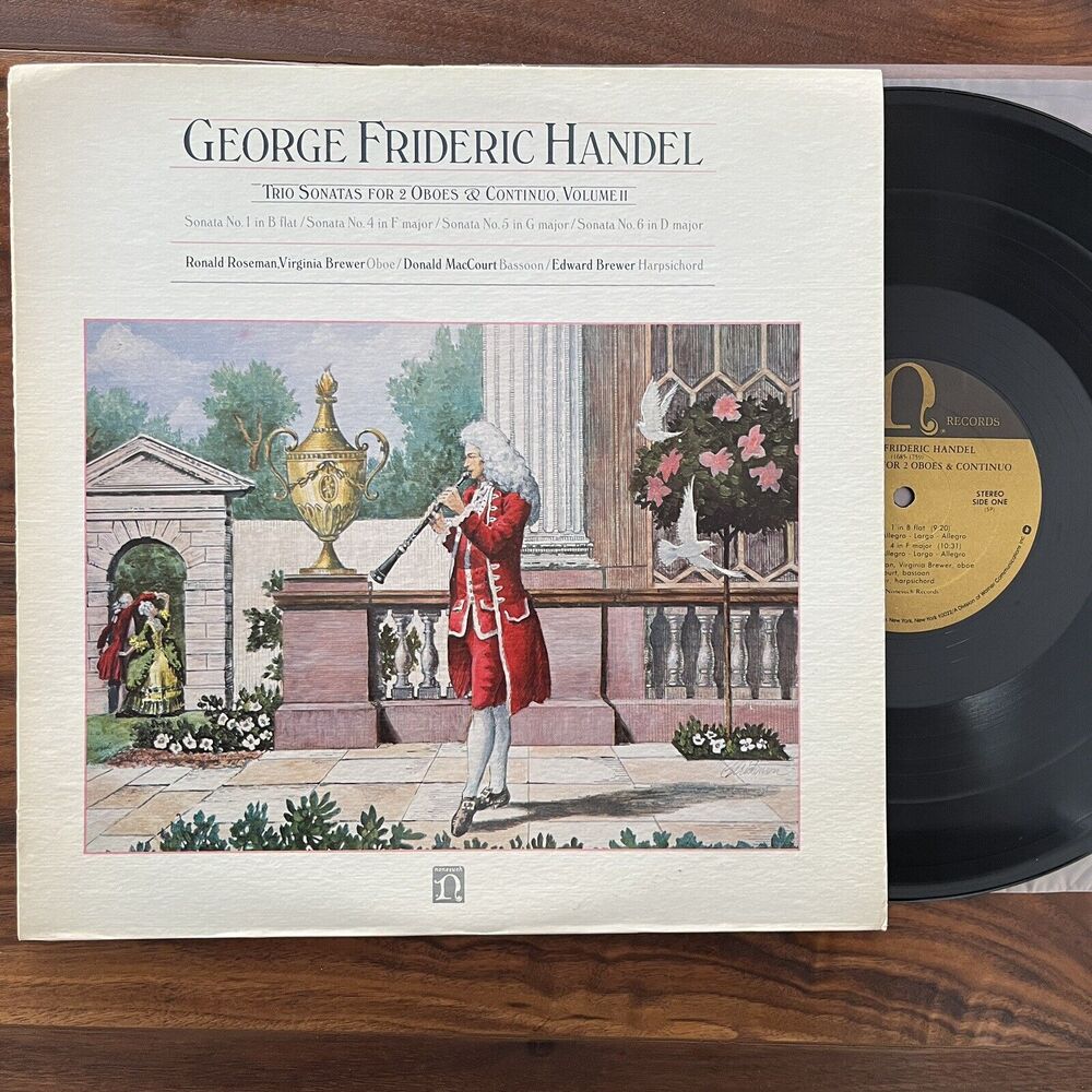 George Frideric Handel Trio Sonatas for 2 Oboes & Continuo Vol II LP Nonesuch